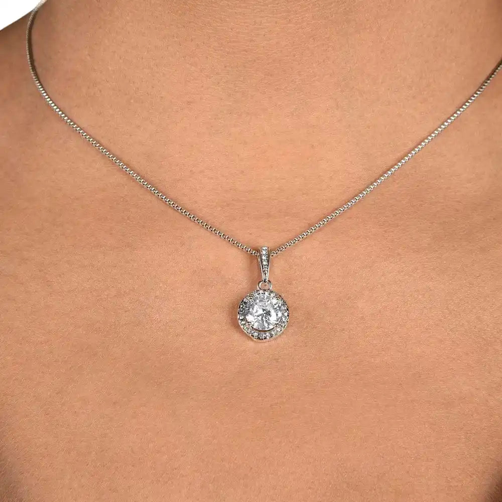 "To A Wonderful Mother-in-Law" Halo Crystal Necklace