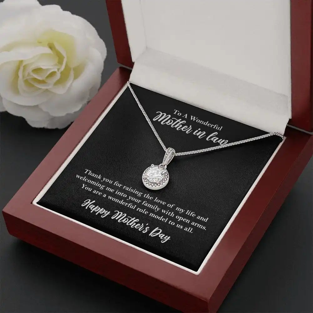 "To A Wonderful Mother-in-Law" Halo Crystal Necklace