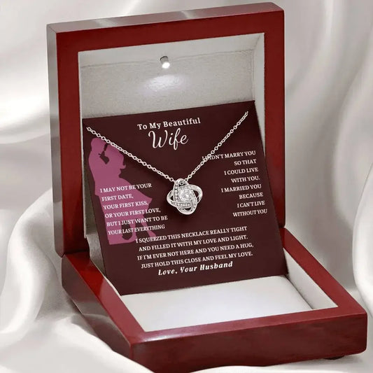 "To My Beautiful Wife" Love Knot Necklace