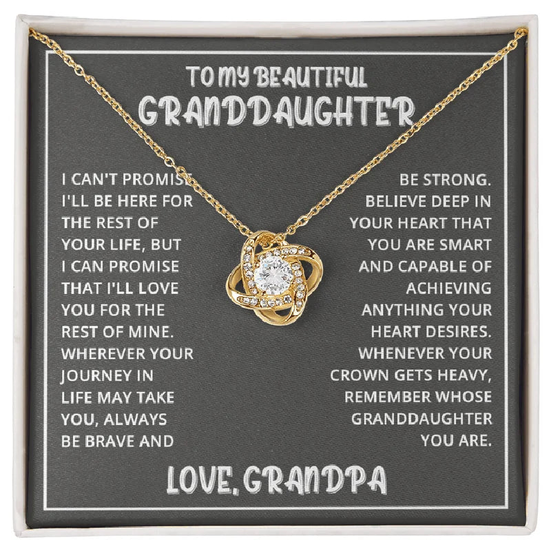 "To My Beautiful Granddaughter" Love Knot Necklace