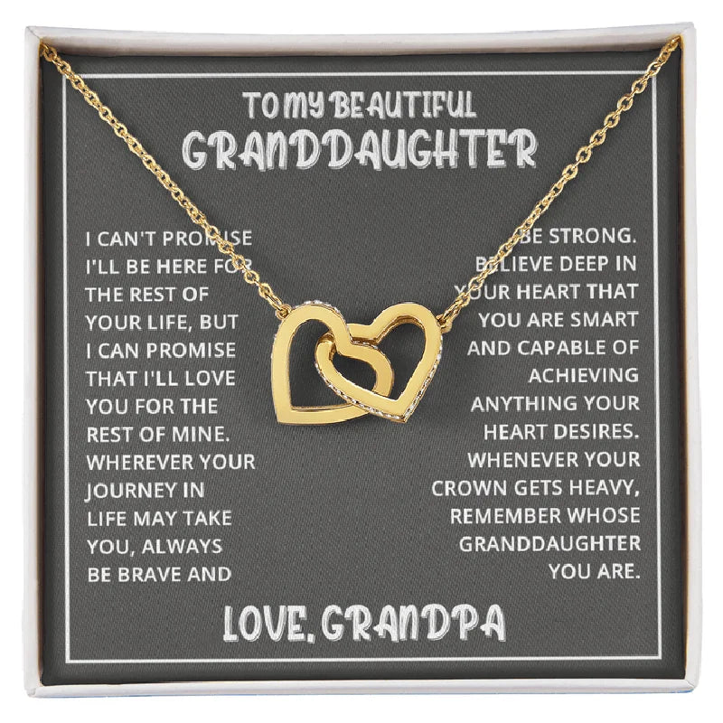 "To My Beautiful Granddaughter" Interlocking Hearts Necklace