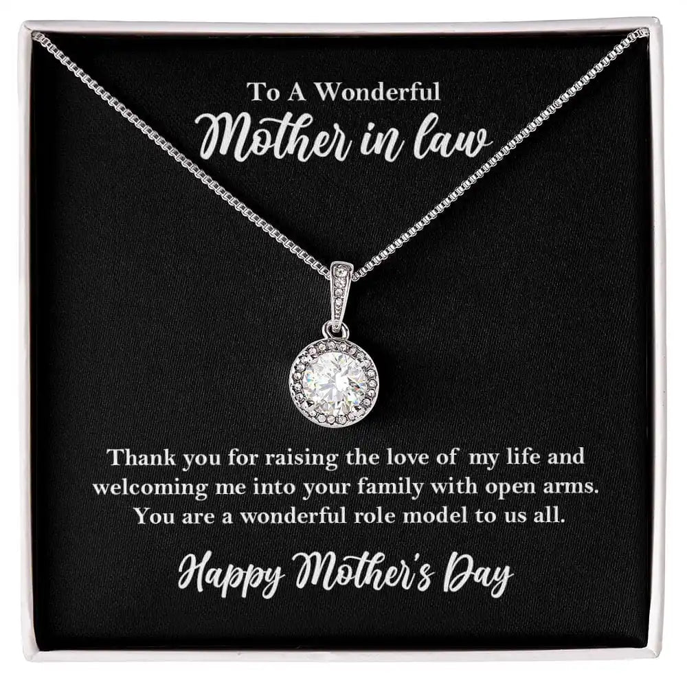 "To A Wonderful Mother-in-Law" Halo Crystal Necklace