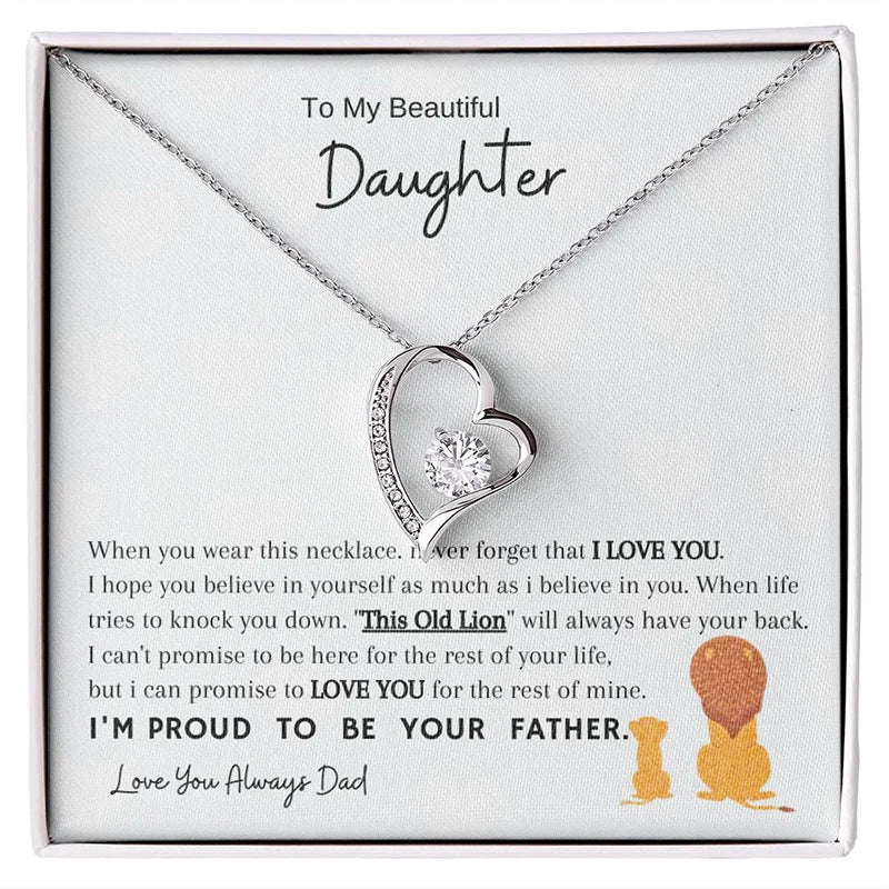 "To My Beautiful Daughter" Heart Crystal Necklace