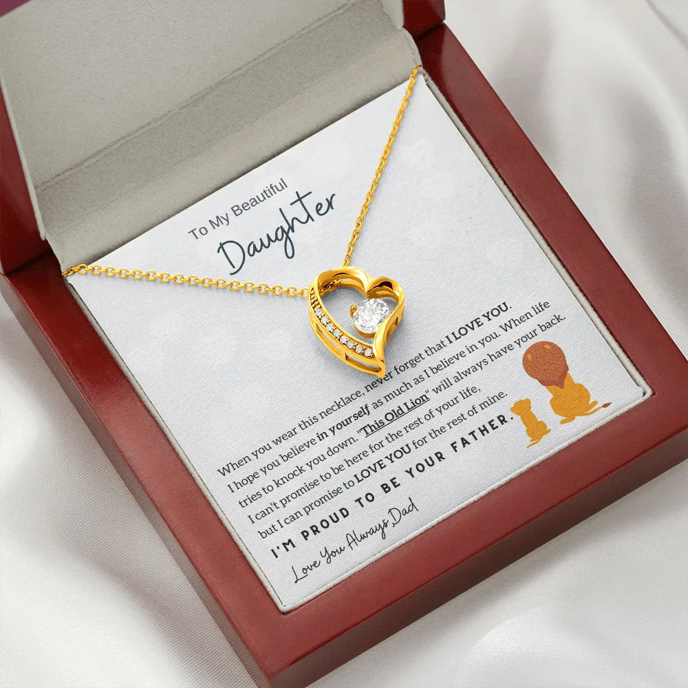 "To My Beautiful Daughter" Heart Crystal Necklace