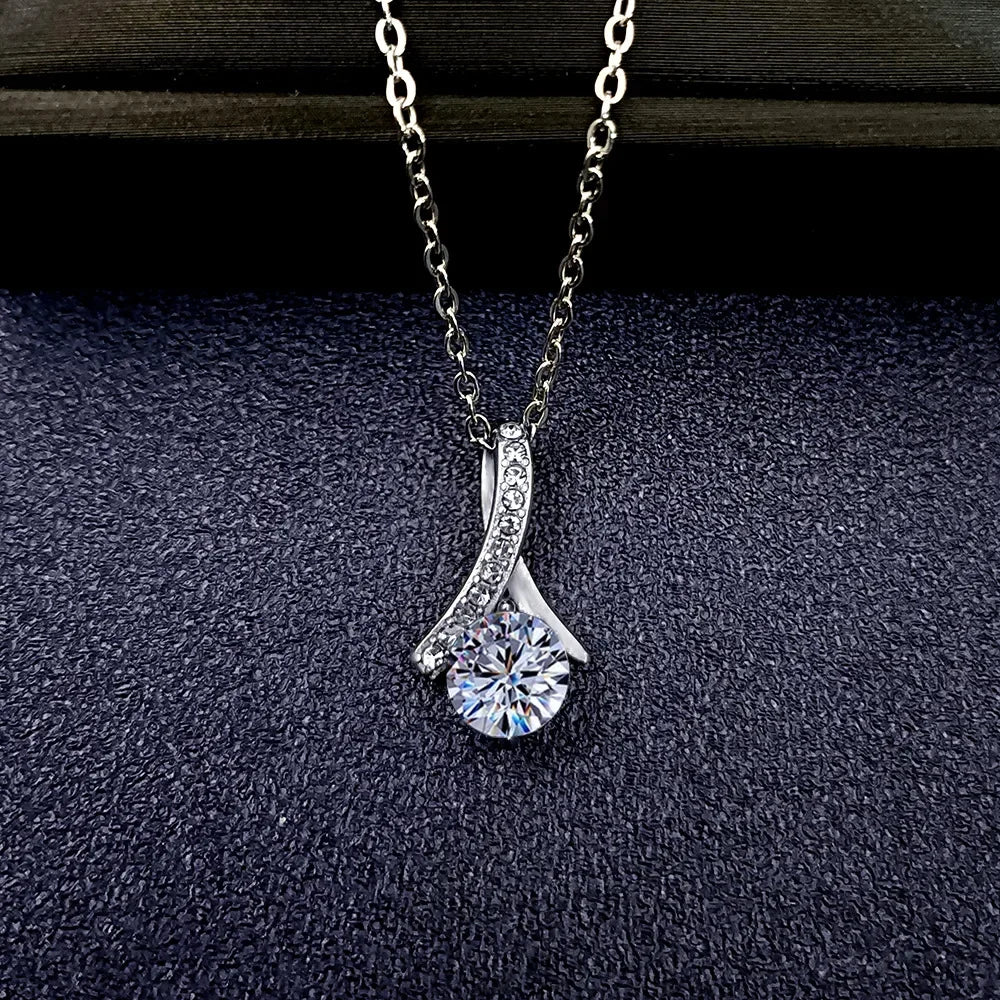 "To My Wife" Crystal Drop Necklace