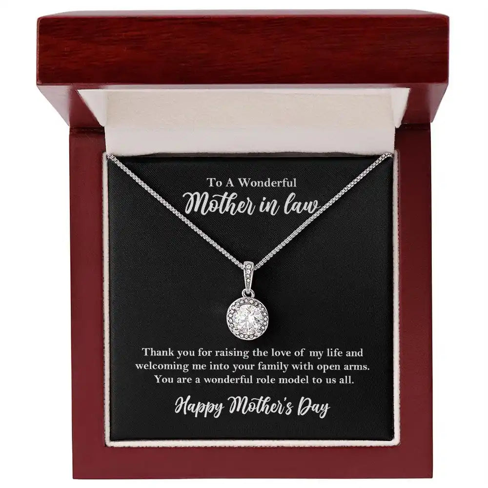 "To A Wonderful Mother-in-Law" Halo Crystal Necklace