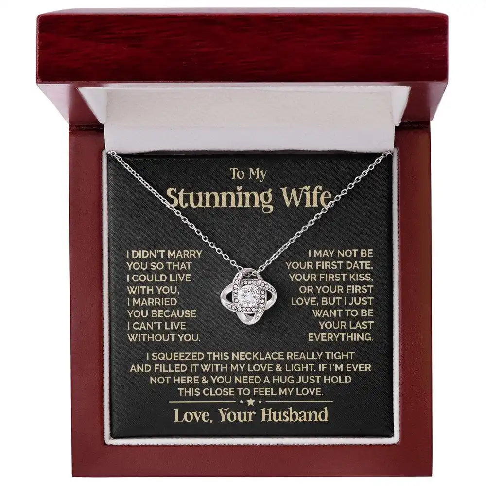 "To My Stunning Wife" Love Knot Necklace